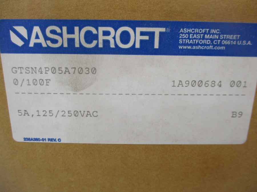 ASHCROFT GTSN4P05A7030 125/250VAC 5A NSMP