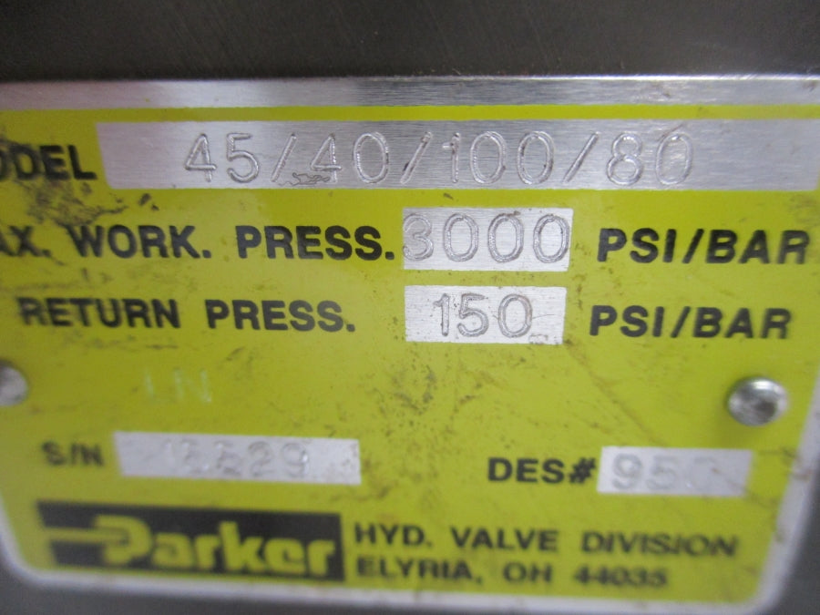 PARKER 45/40/100/80 3000PSI UNMP