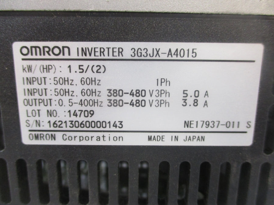 OMRON 3G3JX-A4015 380-480V 5.0A NSMP