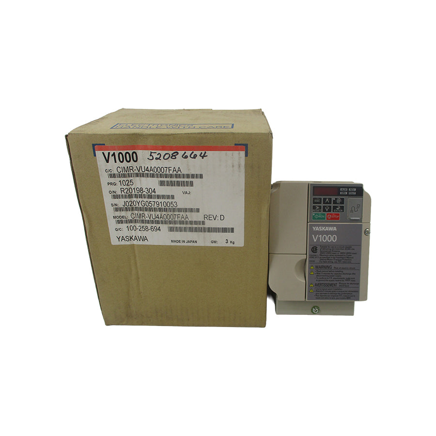 YASKAWA CIMR-VU4A0007FAA REV. D 380-480V 8.1/6.0A NSMP