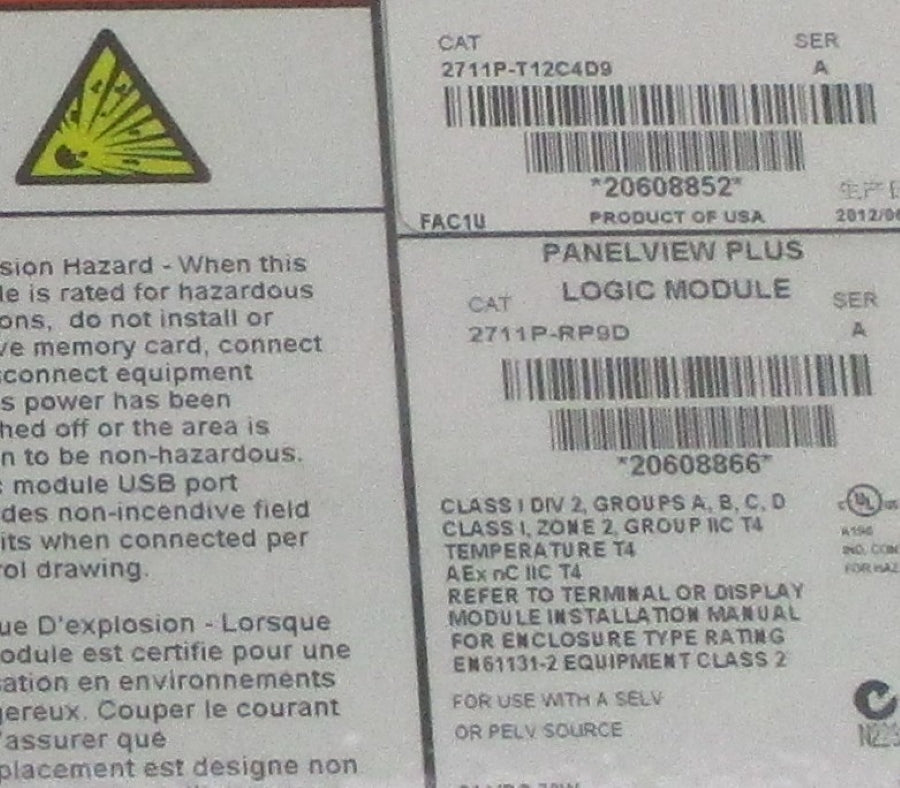 ALLEN BRADLEY 2711P-T12C4D9 SER. A UNMP