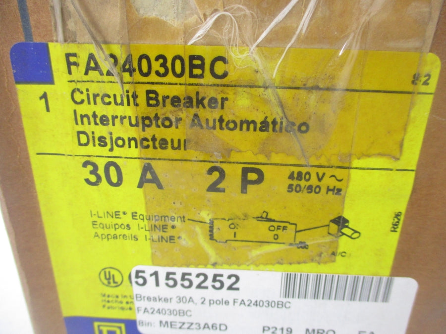 SQUARE D FA24030BC SER. 2 480V 30A NSMP