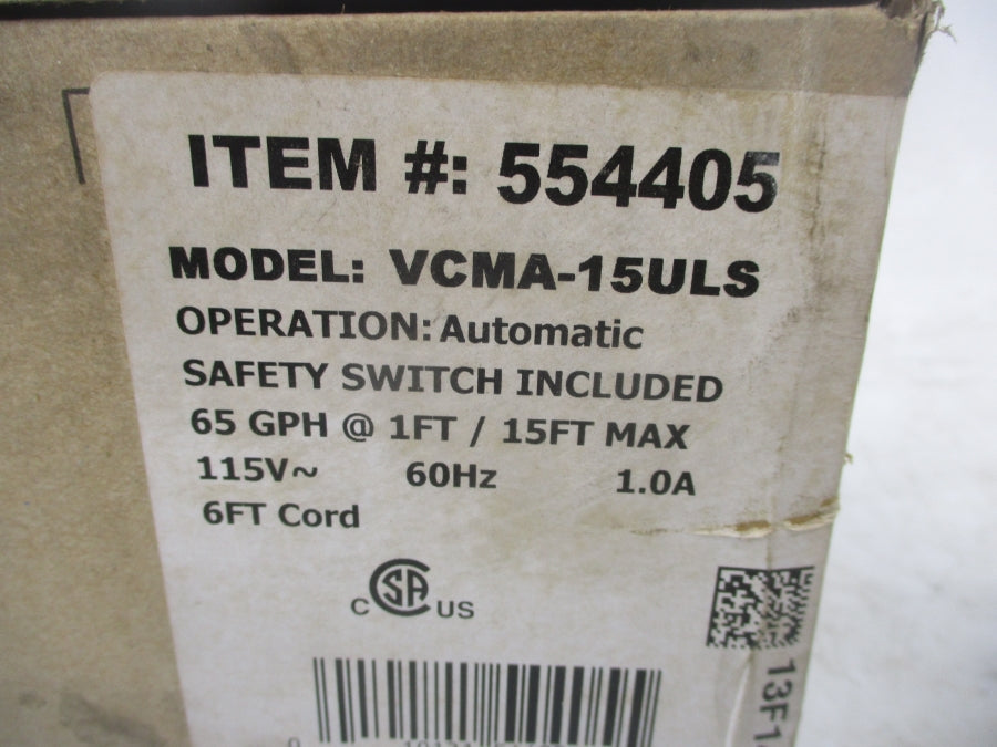 LITTLE GIANT VCMA-15ULS 115V 1A NSMP