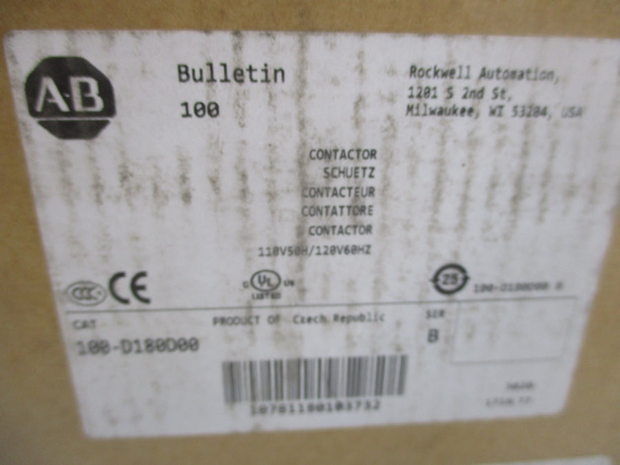 ALLEN BRADLEY 100-D180D00 SER. B 110/120V (BR/WH) NSMP