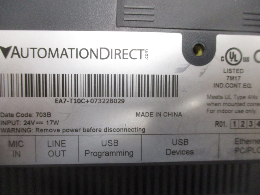AUTOMATION DIRECT EA7-T10C+07322B029 24V UNMP
