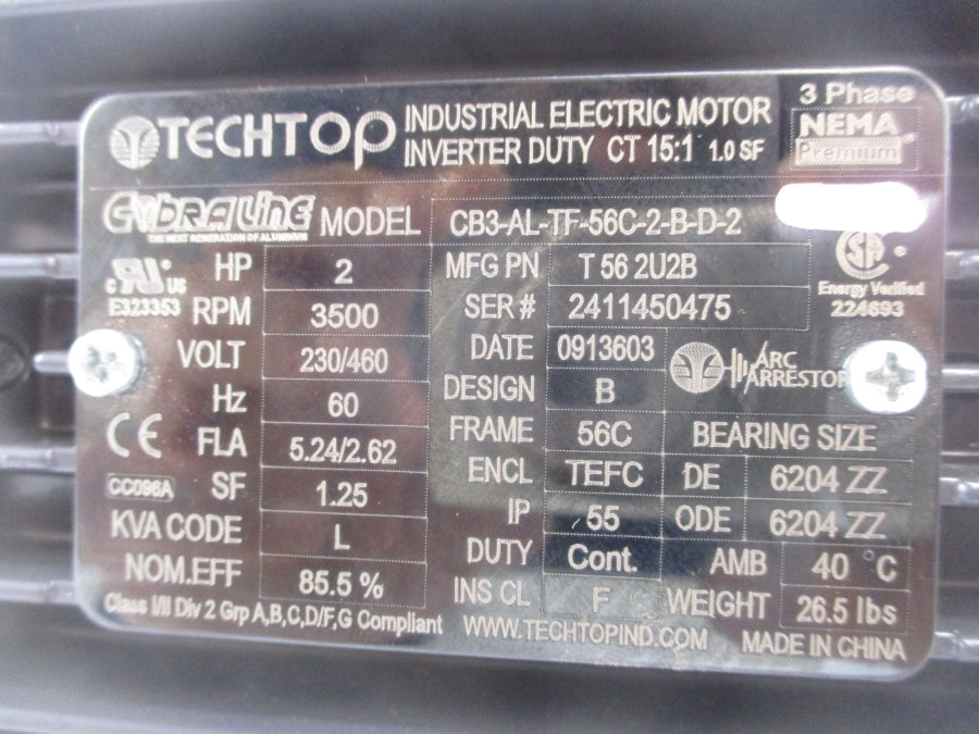 TECHTOP CB3-AL-TF-56C-2-B-D-2 230/460 NSNP