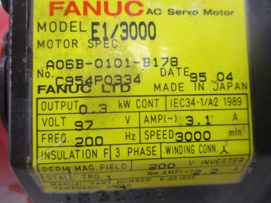 FANUC A06B-0101-B178 97V 3.1A UNMP