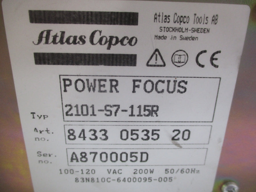ATLAS COPCO 2101-S7-115R 8433 0535 20 100-120VAC UNMP