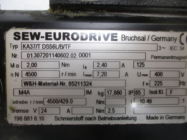 SEW-EURODRIVE KA37/T DS56L/B/TF 400V 2.40A UNMP