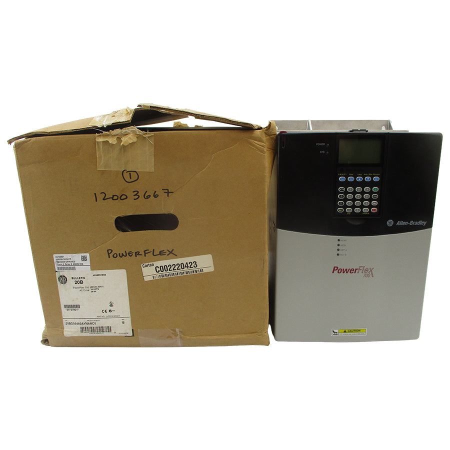 ALLEN BRADLEY 20BD034A3AYNANC0 SER. B 480VAC 34A F/W 9.001 NSMP