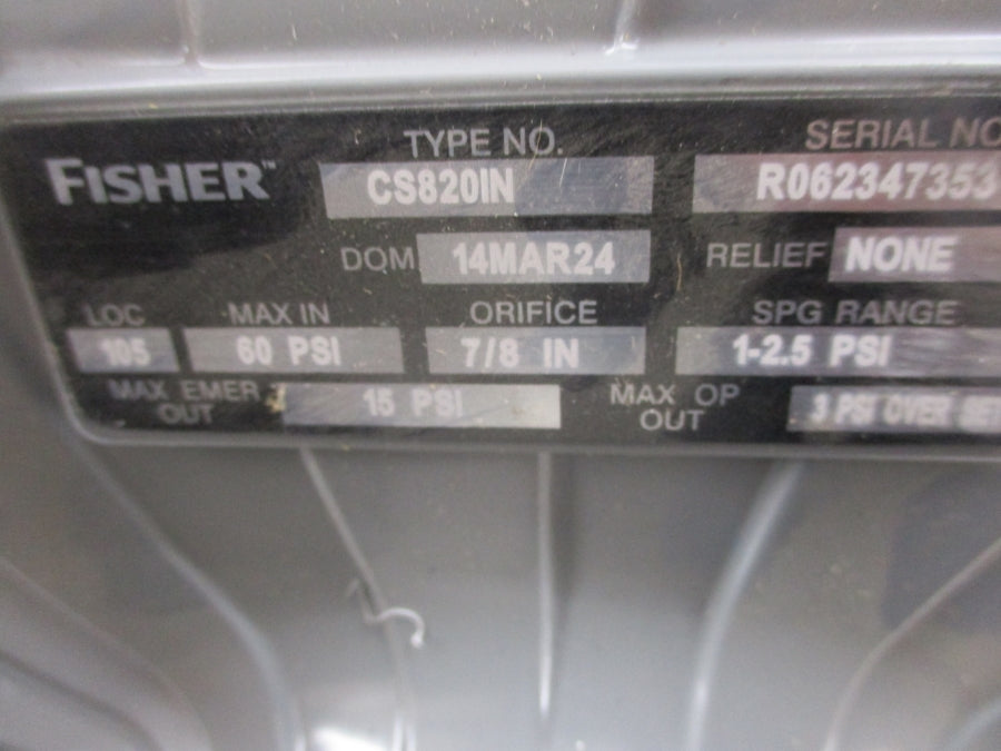 FISHER CS820IN 60PSI 7/8IN NSNP