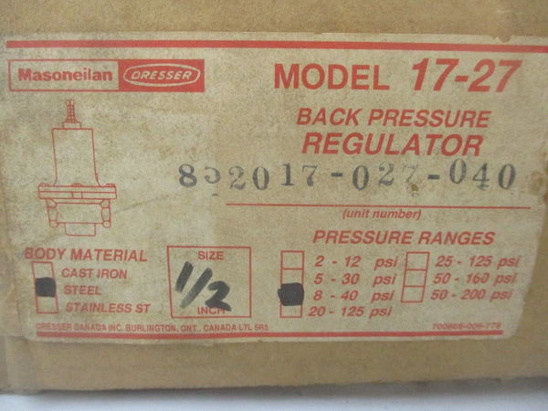 DRESSER 852017-027-040 8-40PSI 1/2IN NSMP