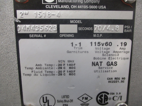 NORTH AMERICAN 1518-4 115V .19A 70/4.8PSI NSNP