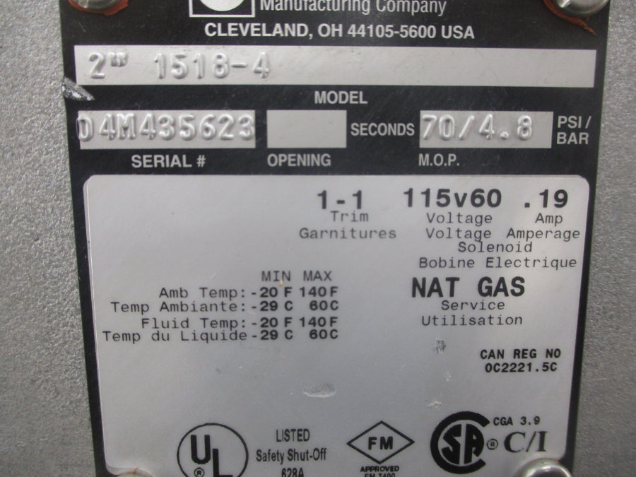 NORTH AMERICAN 1518-4 115V .19A 70/4.8PSI NSNP