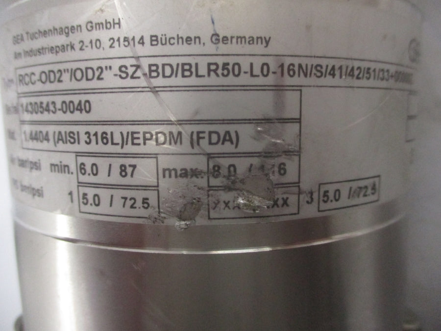 GEA RCC-OD2"/OD2"-SZ-BD/BLR50-L0-16N/S/41/42/51/33+00000Z 87PSI UNMP
