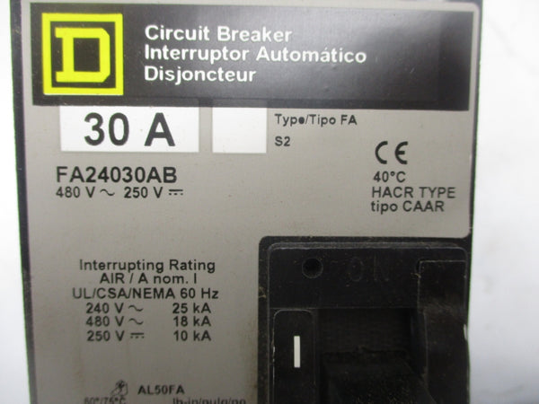 SQUARE D FA24030AB SER. 2 480V 30A NSMP