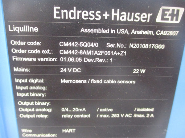 ENDRESS HAUSER CM442-5Q04/0 24VDC NSMP