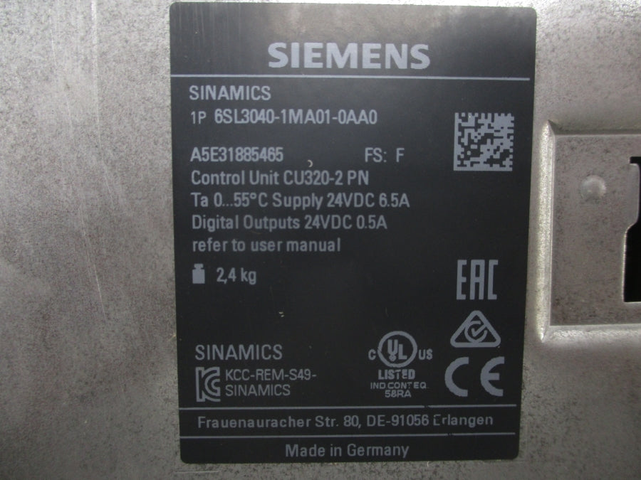 SIEMENS 6SL3040-1MA01-0AA0 24VDC 6.5A NSMP