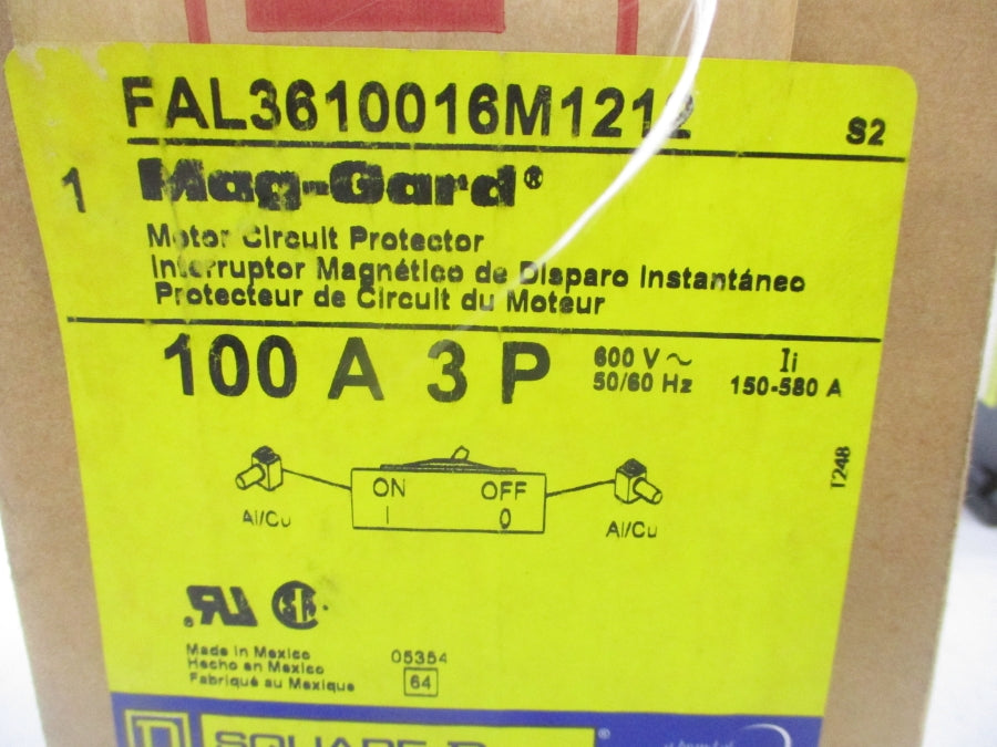 SQUARE D FAL3610016M1212 SER. 2 600V 100A NSMP