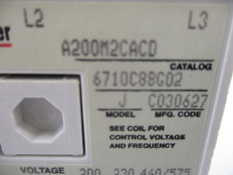 CUTLER HAMMER A200M2CACD 6710C88G02 110/120V NSNP