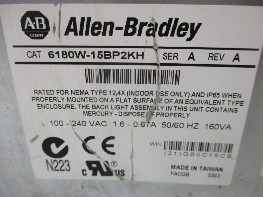 INDUSTRIAL SPARE PART 6180W-15BP2KH SER. A 100-240VAC 1.6-0.67A (AS PICTURED) NSNP