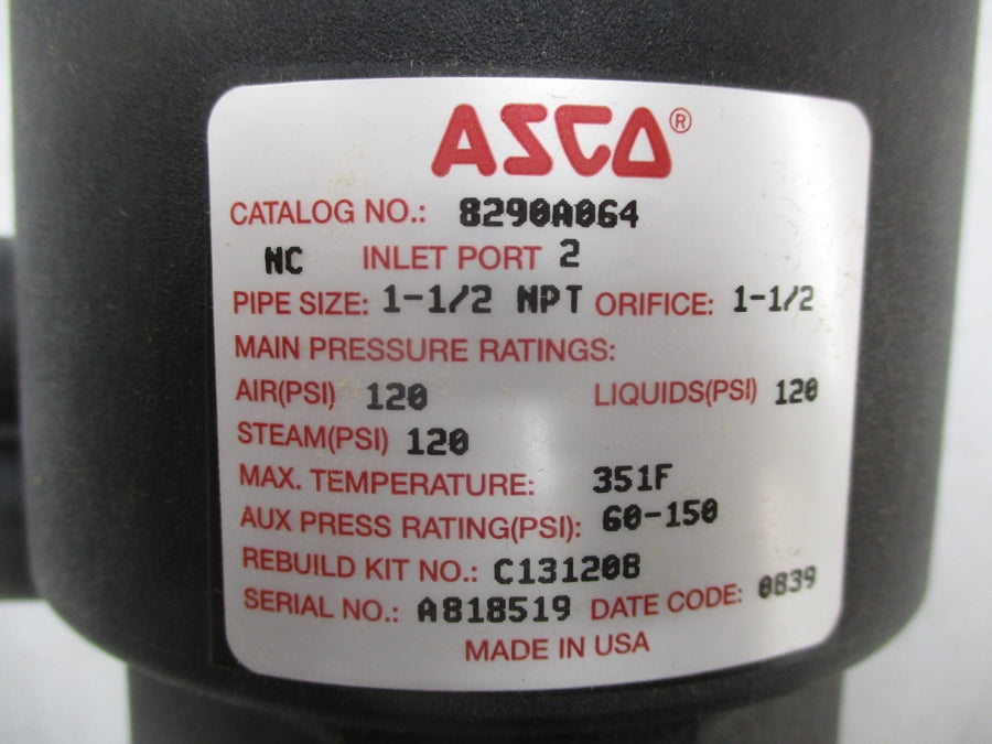 ASCO 8290A064 120PSI 1-1/2" NSMP