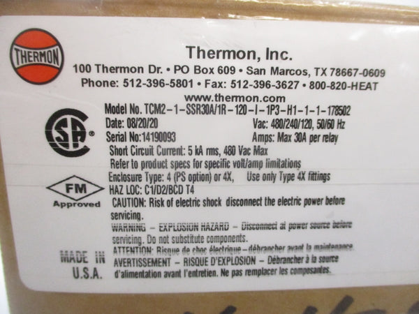 THERMON TCM2-1-SSR30A/1R-120-I-1P3-H1-1-1-175802 480VAC 30A NSMP