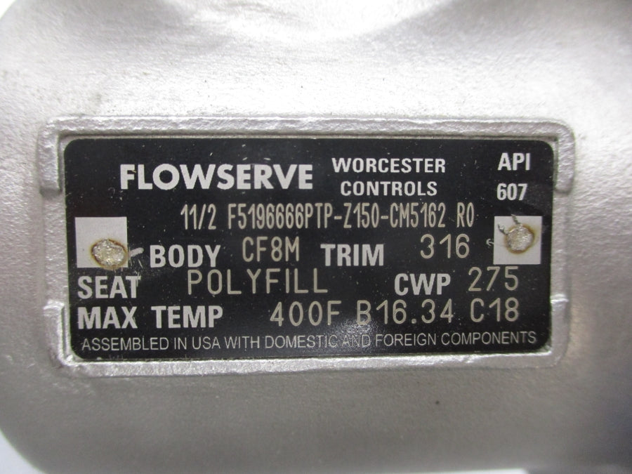 FLOWSERVE F5196666PTP-Z150-CM5162 RO 1-1/2" UNMP