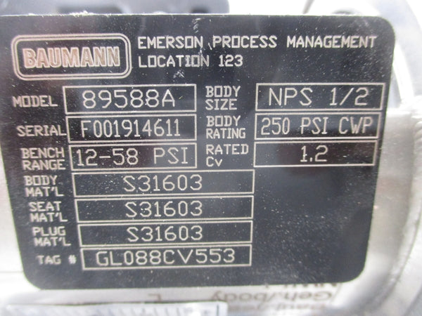BAUMANN 89588A GL088CV553 12-58PSI UNMP