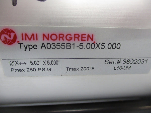 NORGREN A0355B1-5.00X5.000 250PSI NSNP