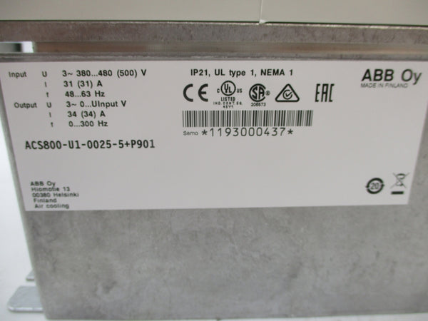 ABB ACS800-U1-0025-5+P901 380-480V 31A NSMP