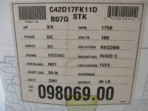LEESON C42D17FK11D 098069.00 180VDC NSMP