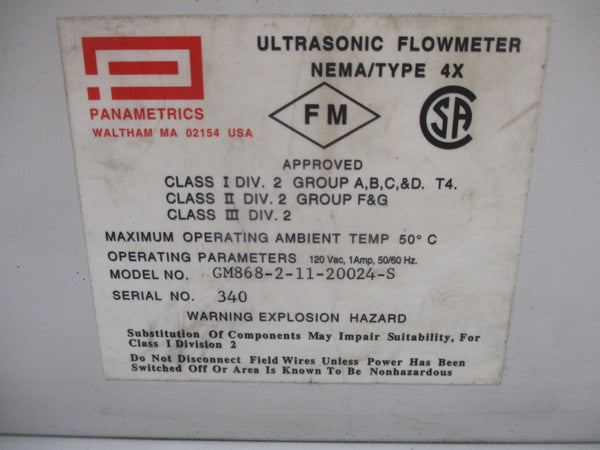 PANAMETRICS GM868-2-11-20024-S 120V 1A UNMP