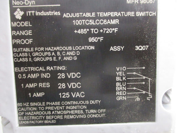ITT 100TC5LCC6AMR 125VAC 1A UNMP