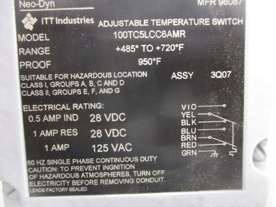 ITT 100TC5LCC6AMR 125VAC 1A UNMP