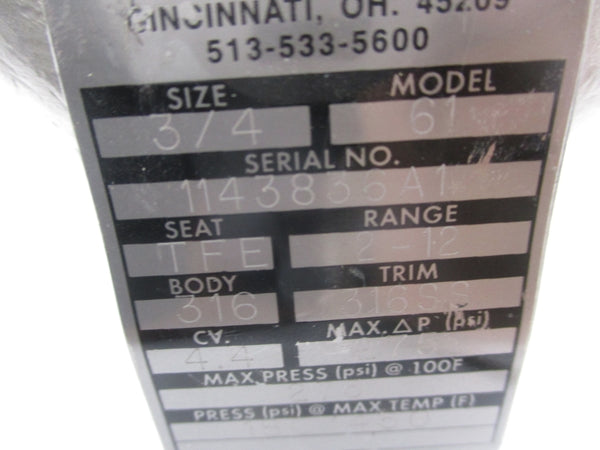 JORDAN VALVE 61 275PSI 3/4" NSNP