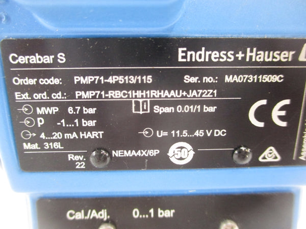 ENDRESS HAUSER PMP71-4P513/115 11.5-45VDC NSNP