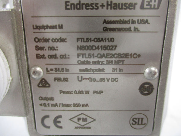 ENDRESS HAUSER FTL51-C5A11/0 10-55VDC NSNP