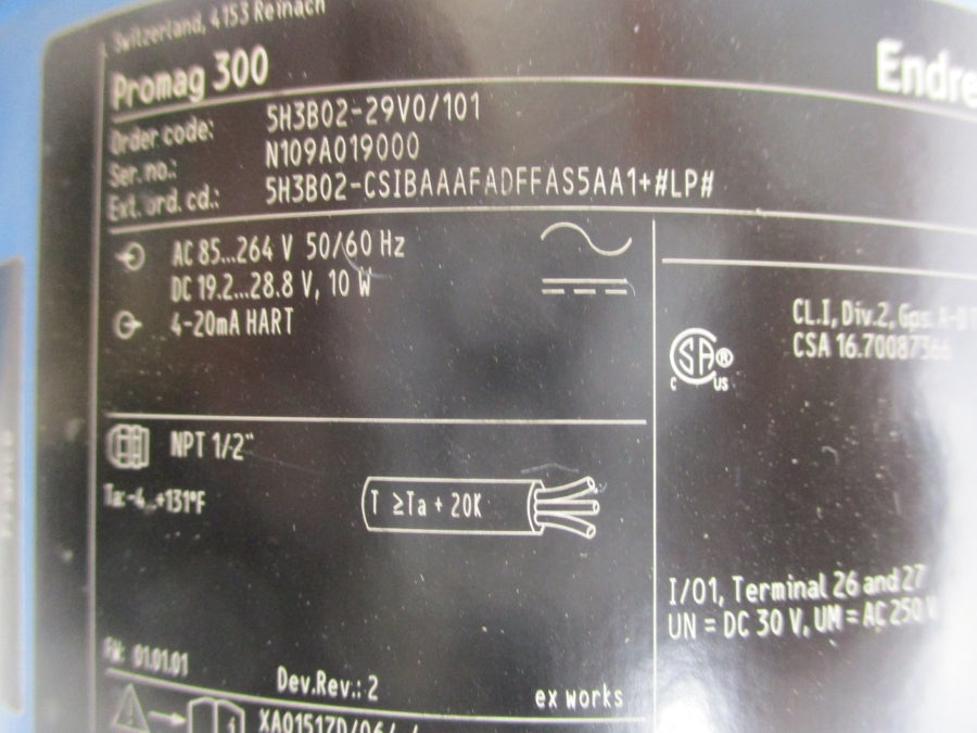 ENDRESS HAUSER 5H3B02-29V01/101 28.8V UNMP