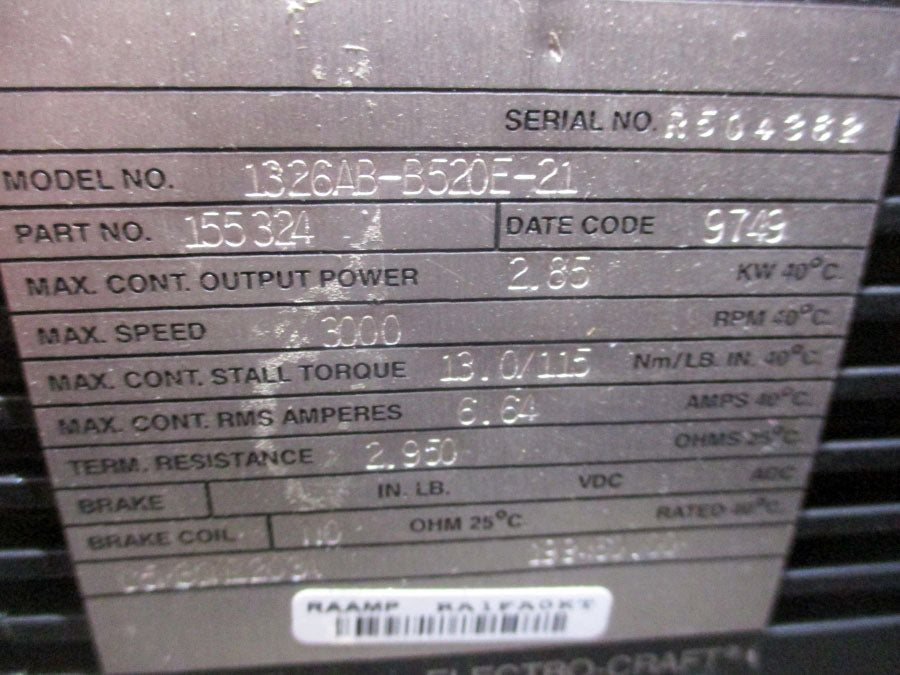 RELIANCE ELECTRIC 1326AB-B520E-21 155324 6.64A (AS PICTURED) NSNP