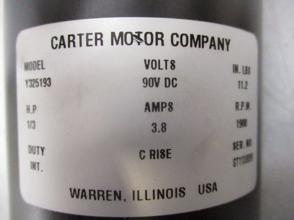 CARTER MOTOR Y325193 90VDC 3.8A UNMP