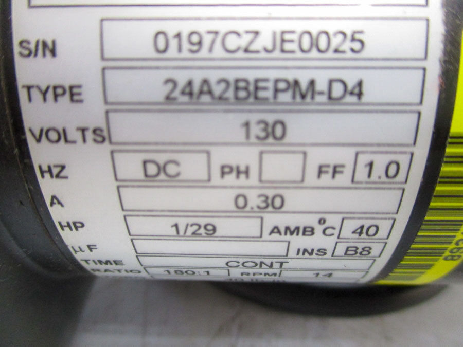 BODINE 0197CZ 24A2BEPM-D4 130VDC .30A NSMP