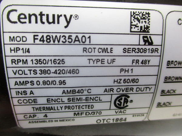 CENTURY F48W35A01 380-420/460V .80/.95A NSMP