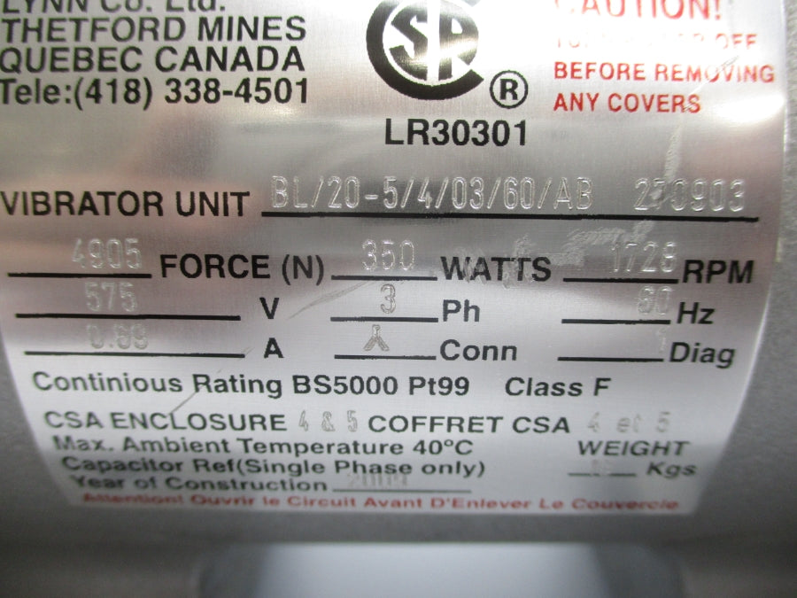 INVICTA BL/20-5/4/03/60/AB 270903 575V .69A NSNP