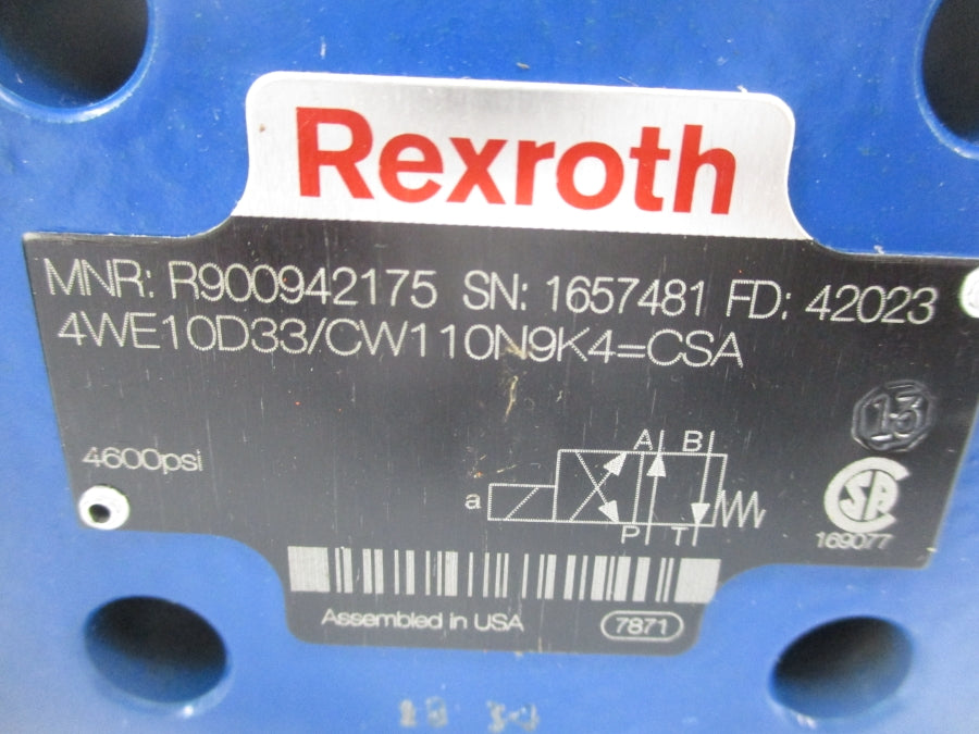 REXROTH R900942175 4WE10D33/CW110N9K4 400PSI NSNP