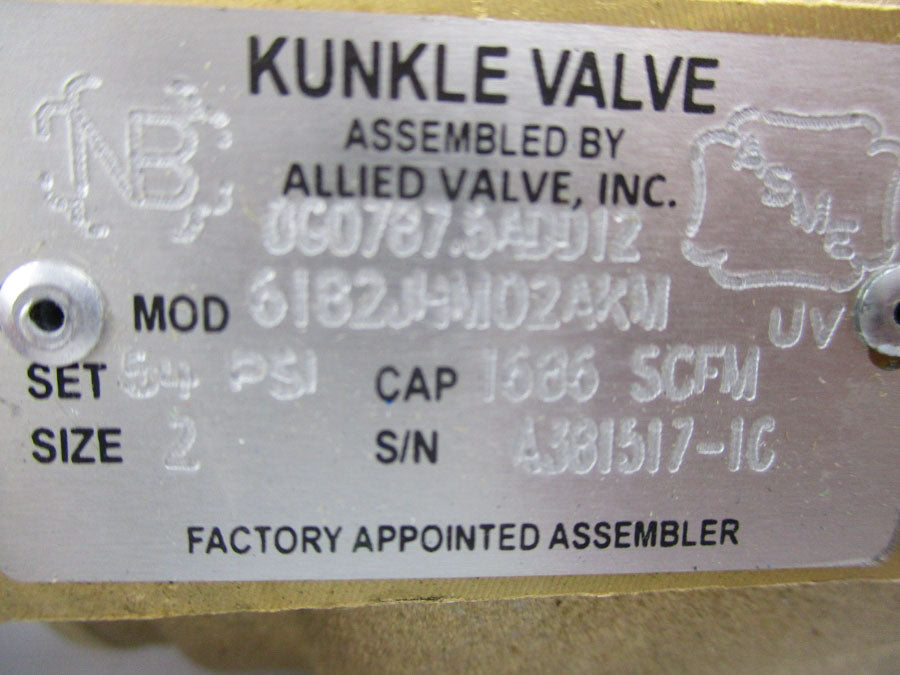 KUNKLE VALVE 6I82JHM024AKM 54PSI 2" NSNP