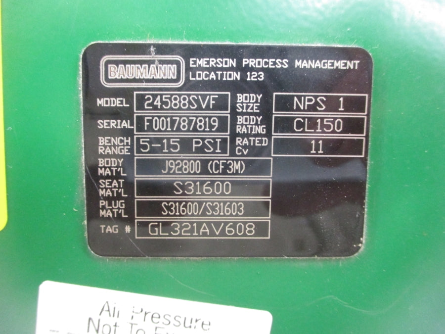BAUMANN 24588SVF 5-15PSI 1" (AS PICTURED) UNMP