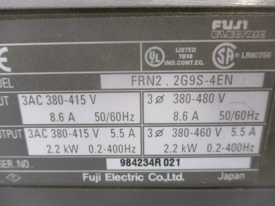 FUJI FRN2.2G9S-4EN 380-415V 8.6A UNMP
