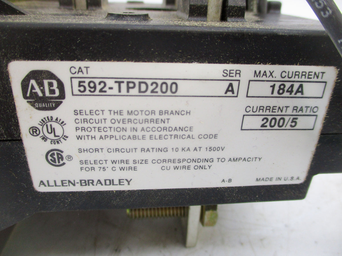 INDUSTRIAL SPARE PART 592-TPD200 SER. A 184A (AS PICTURED) NSMP