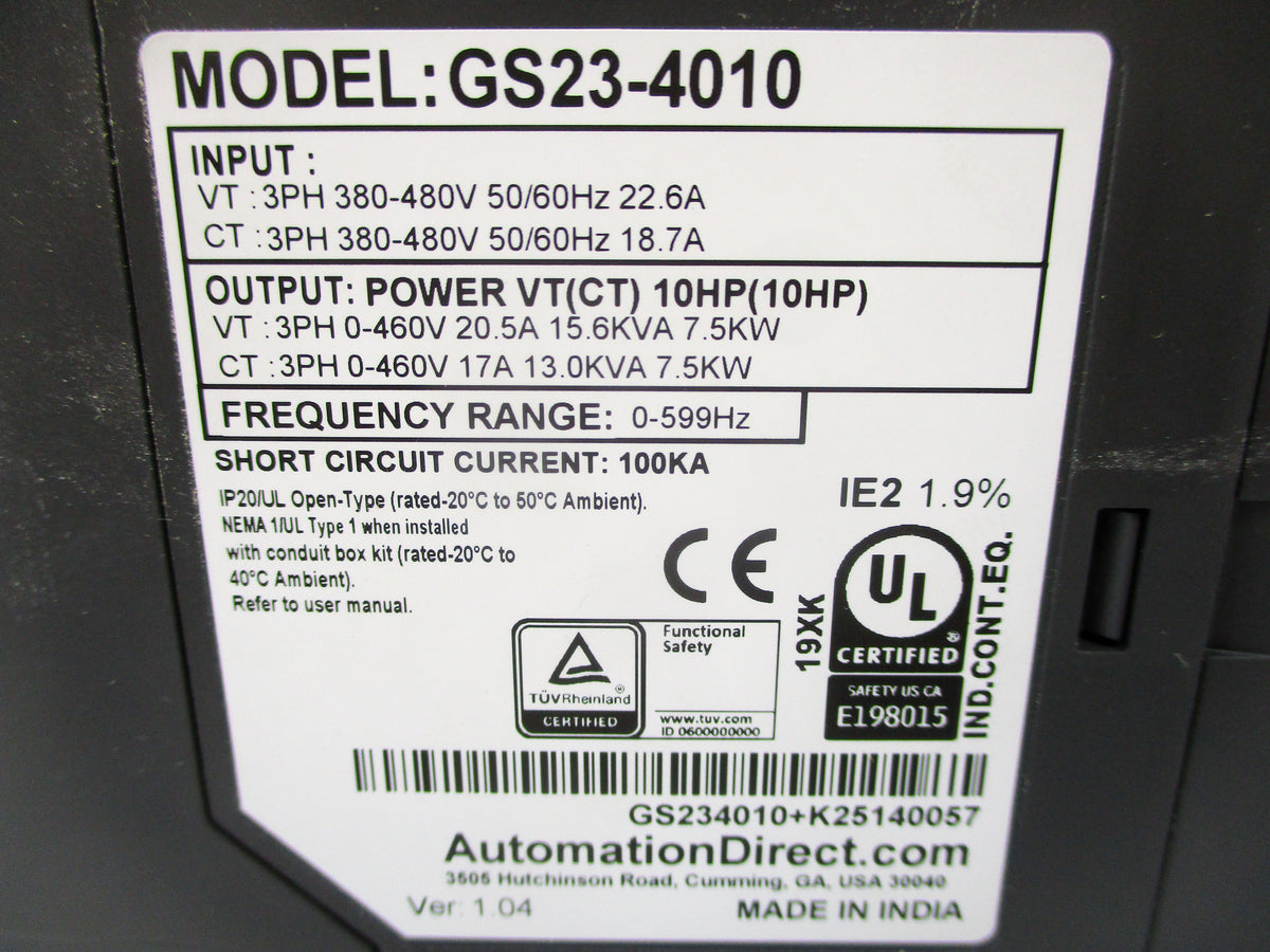 AUTOMATION DIRECT GS23-4010 380-480V 22.6A NSMP